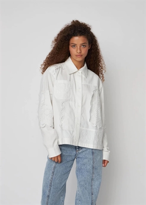 Elements Embroidered cotton skjorte White Stella Nova 
